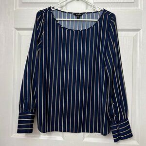 Express Navy/Cream Striped Blouse